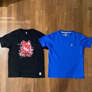 Two Psycho Bunny boys tees.  Both worn once.